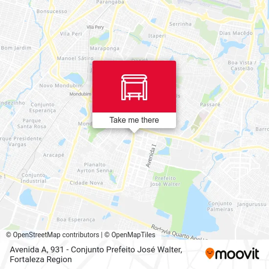 Avenida A, 931 - Conjunto Prefeito José Walter map