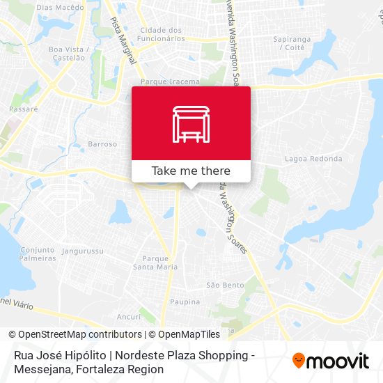 Rua José Hipólito | Nordeste Plaza Shopping - Messejana map