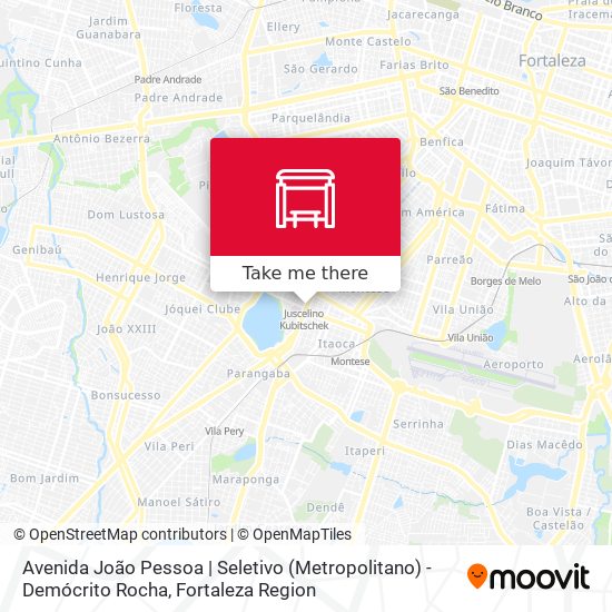 Mapa Avenida João Pessoa | Seletivo (Metropolitano) - Demócrito Rocha