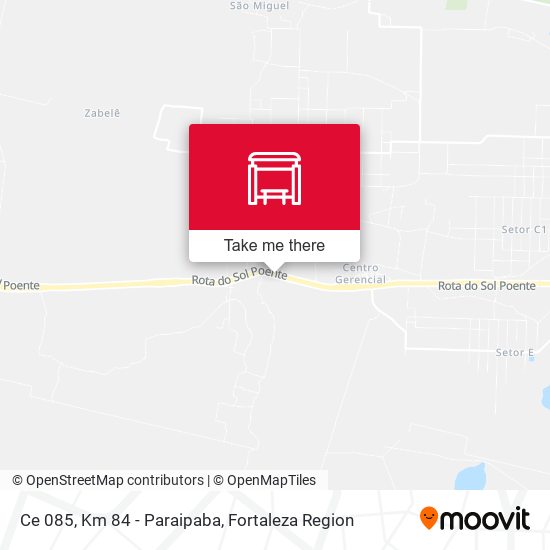 Ce 085, Km 84 - Paraipaba map