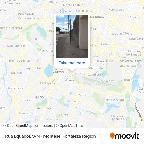 Rua Equador, S/N - Montese map