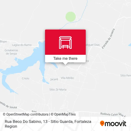 Rua Beco Do Sabino, 13 - Sítio Guarda map