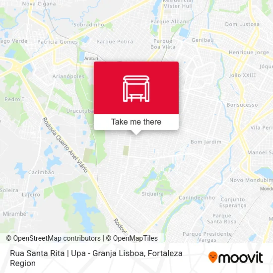 Rua Santa Rita | Upa - Granja Lisboa map