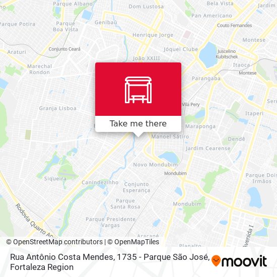 Rua Antônio Costa Mendes, 1735 - Parque São José map
