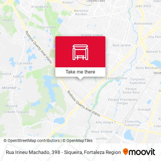 Mapa Rua Irineu Machado, 398 - Siqueira