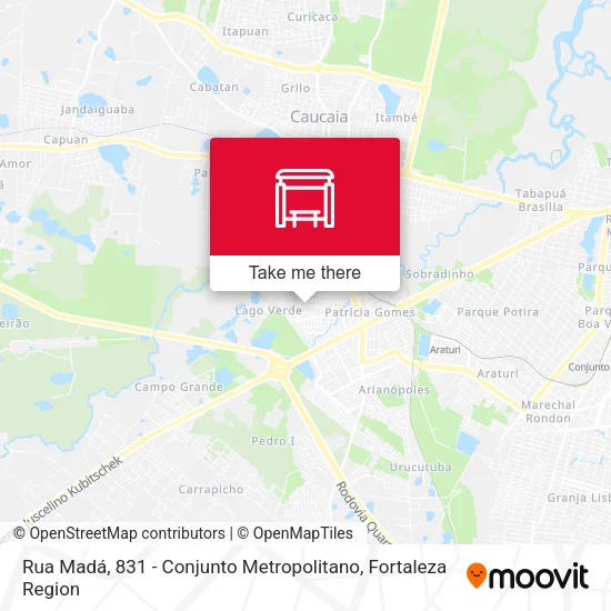 Rua Madá, 831 - Conjunto Metropolitano map