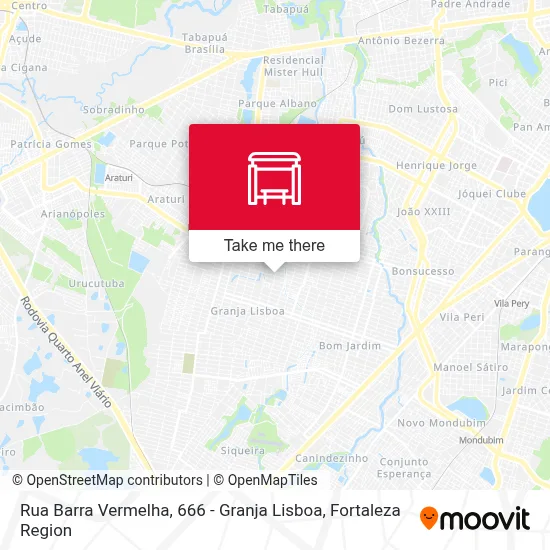 Rua Barra Vermelha, 666 - Granja Lisboa map
