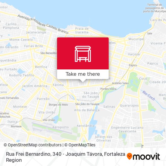 Rua Frei Bernardino, 340 - Joaquim Távora map