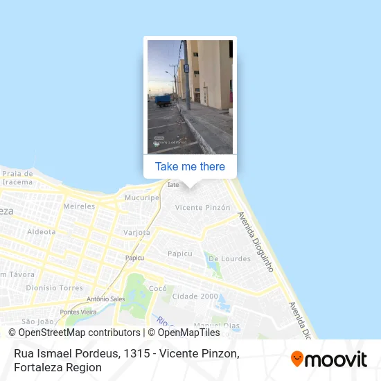 Rua Ismael Pordeus, 1315 - Vicente Pinzon map