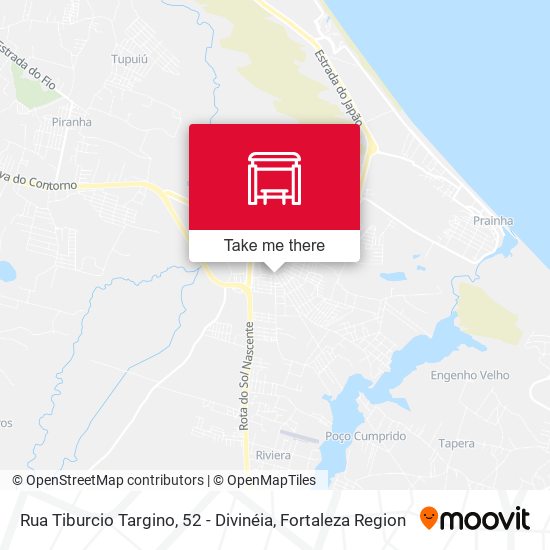 Rua Tiburcio Targino, 52 - Divinéia map