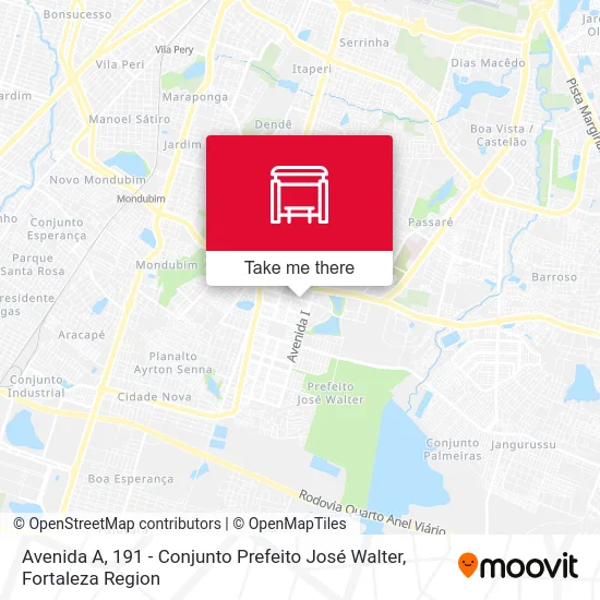 Avenida A, 191 - Conjunto Prefeito José Walter map