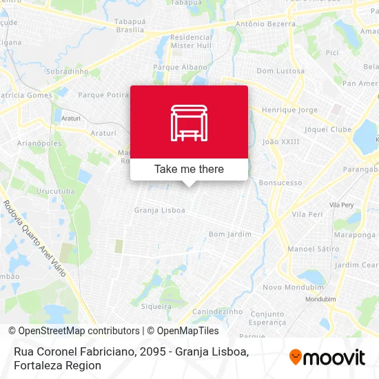 Rua Coronel Fabriciano, 2095 - Granja Lisboa map