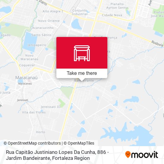 Rua Capitão Justiniano Lopes Da Cunha, 886 - Jardim Bandeirante map