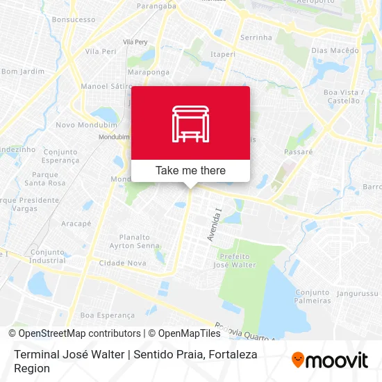 Terminal José Walter | Sentido Praia map