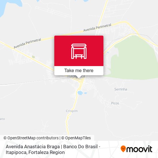 Avenida Anastácia Braga | Banco Do Brasil - Itapipoca map