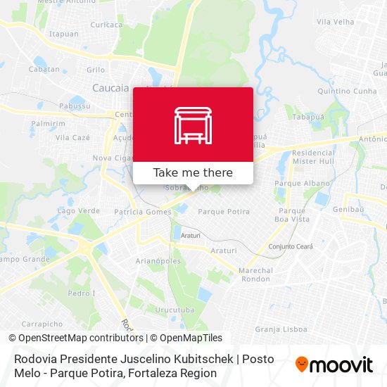 Rodovia Presidente Juscelino Kubitschek | Posto Melo - Parque Potira map