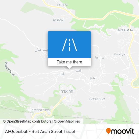 Al-Qubeibah - Beit Anan Street map