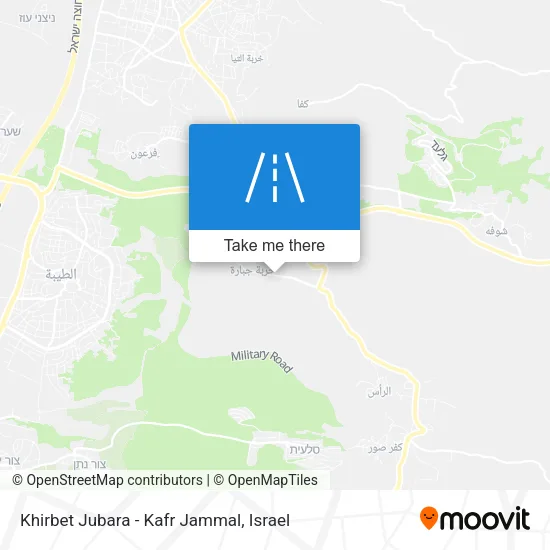 Khirbet Jubara - Kafr Jammal map