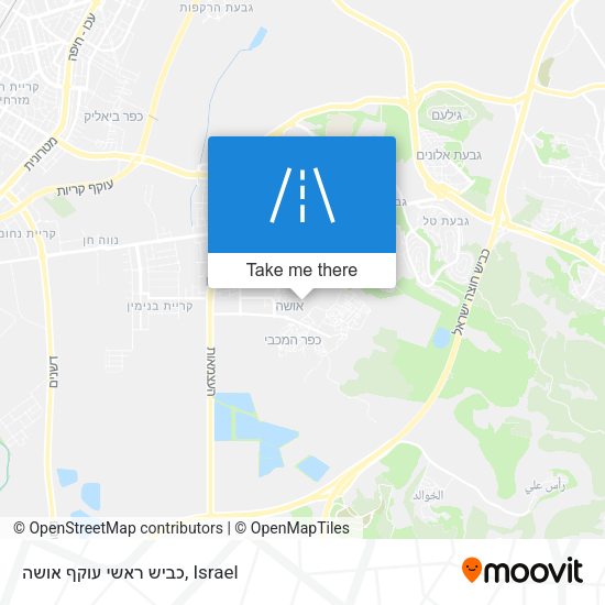 כביש ראשי עוקף אושה map