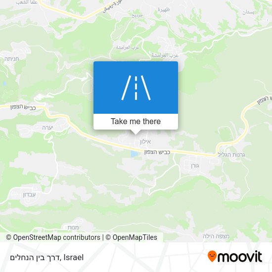 דרך בין הנחלים map