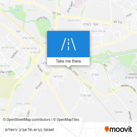 כביש תל אביב ירושלים map