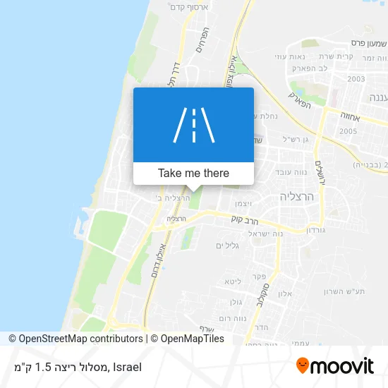 Карта מסלול ריצה 1.5 ק"מ