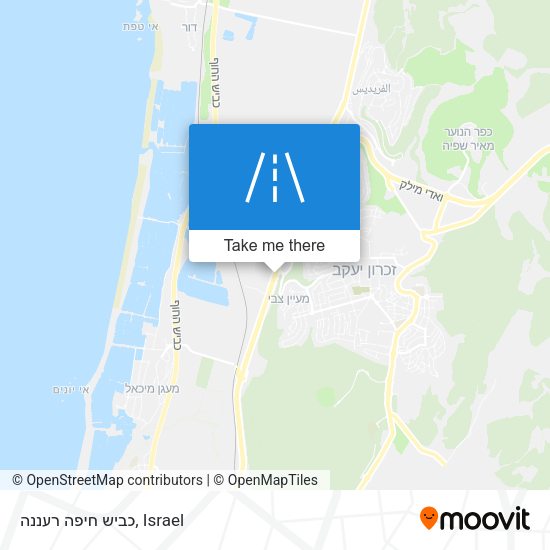 כביש חיפה רעננה map
