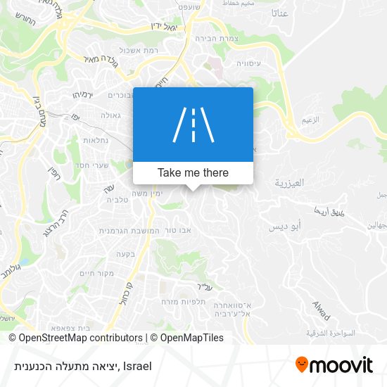 יציאה מתעלה הכנענית map