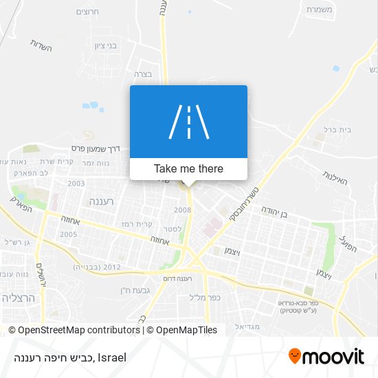כביש חיפה רעננה map