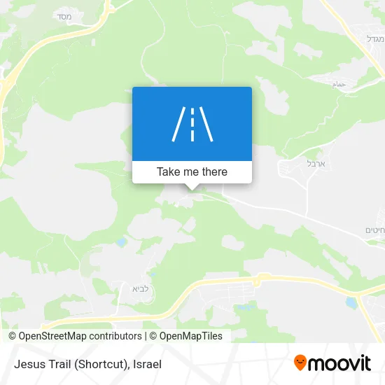 Карта Jesus Trail (Shortcut)