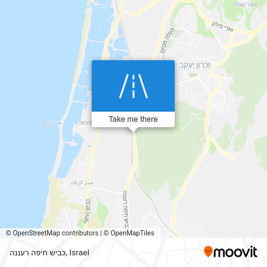 כביש חיפה רעננה map