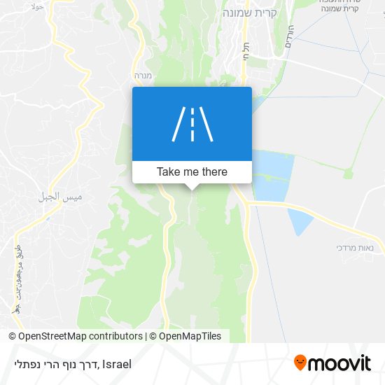 דרך נוף הרי נפתלי map