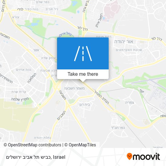 כביש תל אביב ירושלים map