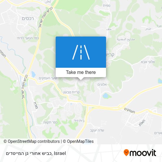כביש אחורי גן המייסדים map