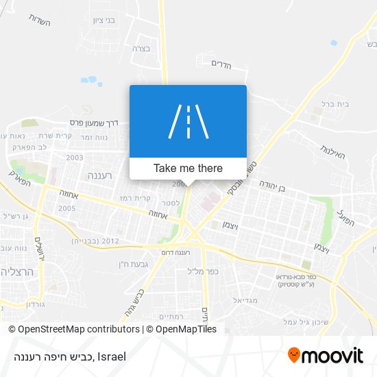 כביש חיפה רעננה map