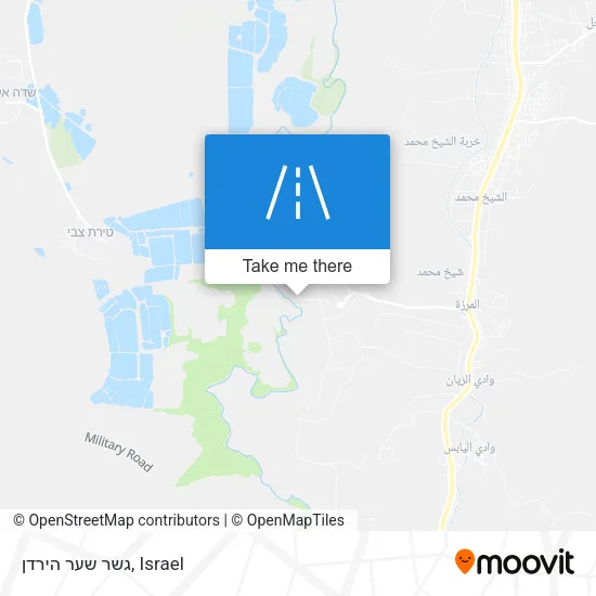 Карта גשר שער הירדן