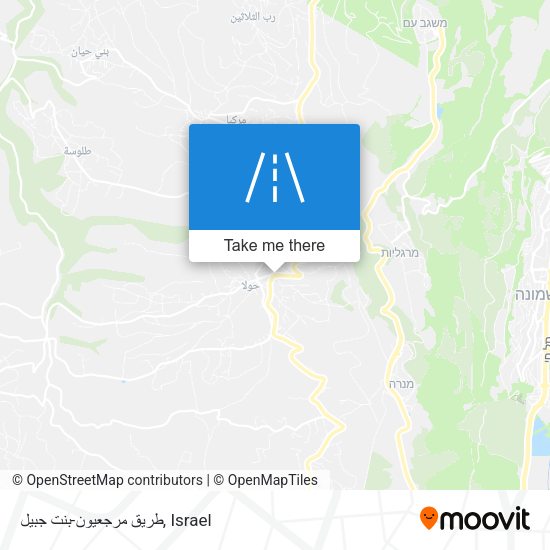 طريق مرجعيون-بنت جبيل map