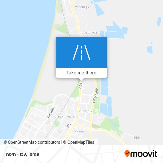 עכו - חיפה map
