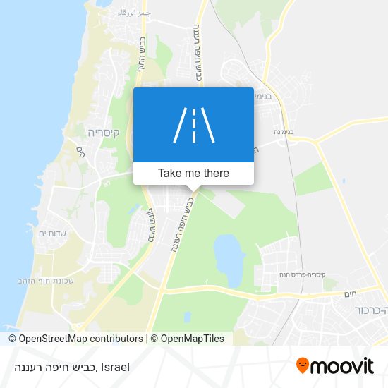 כביש חיפה רעננה map