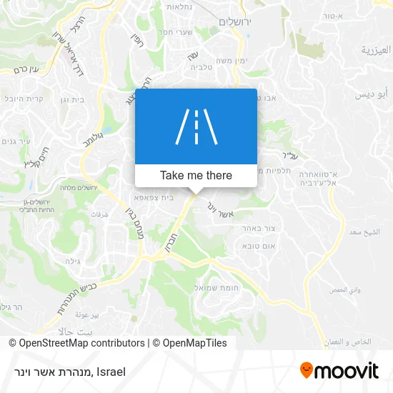 Карта מנהרת אשר וינר