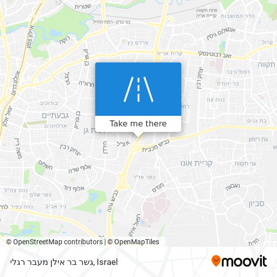 גשר בר אילן מעבר רגלי map