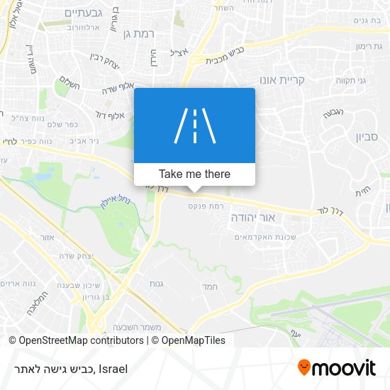 כביש גישה לאתר map