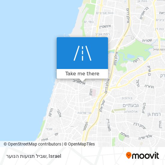 שביל תנועות הנוער map