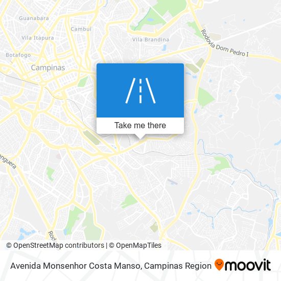 Mapa Avenida Monsenhor Costa Manso