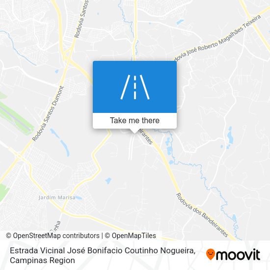 Estrada Vicinal José Bonifacio Coutinho Nogueira map