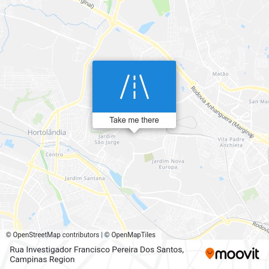 Rua Investigador Francisco Pereira Dos Santos map