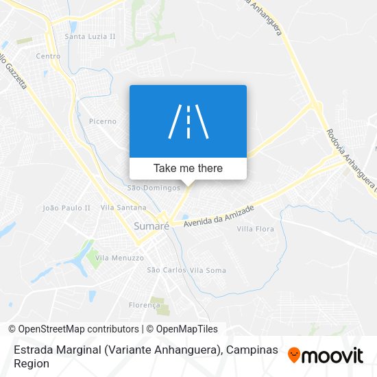 Estrada Marginal (Variante Anhanguera) map