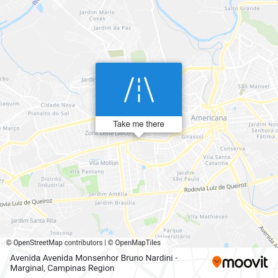 Avenida Avenida Monsenhor Bruno Nardini - Marginal map