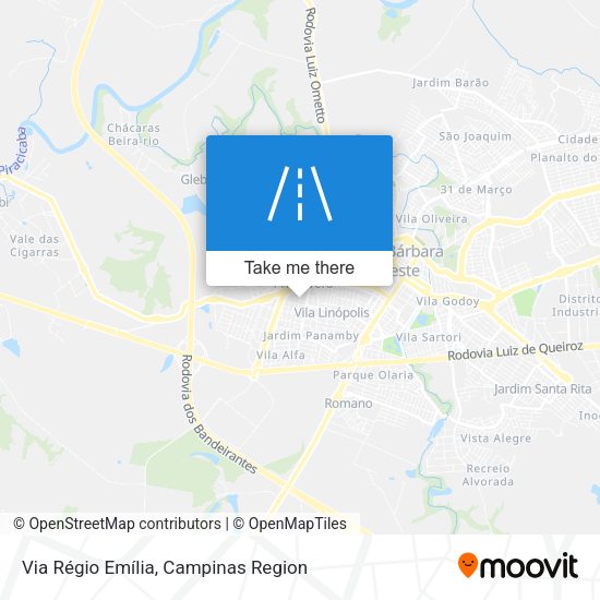 Via Régio Emília map