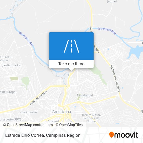 Estrada Lírio Correa map
